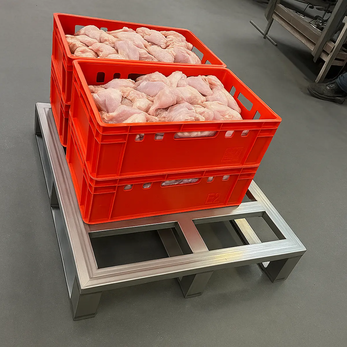 Roestvrijstalen transportpallet