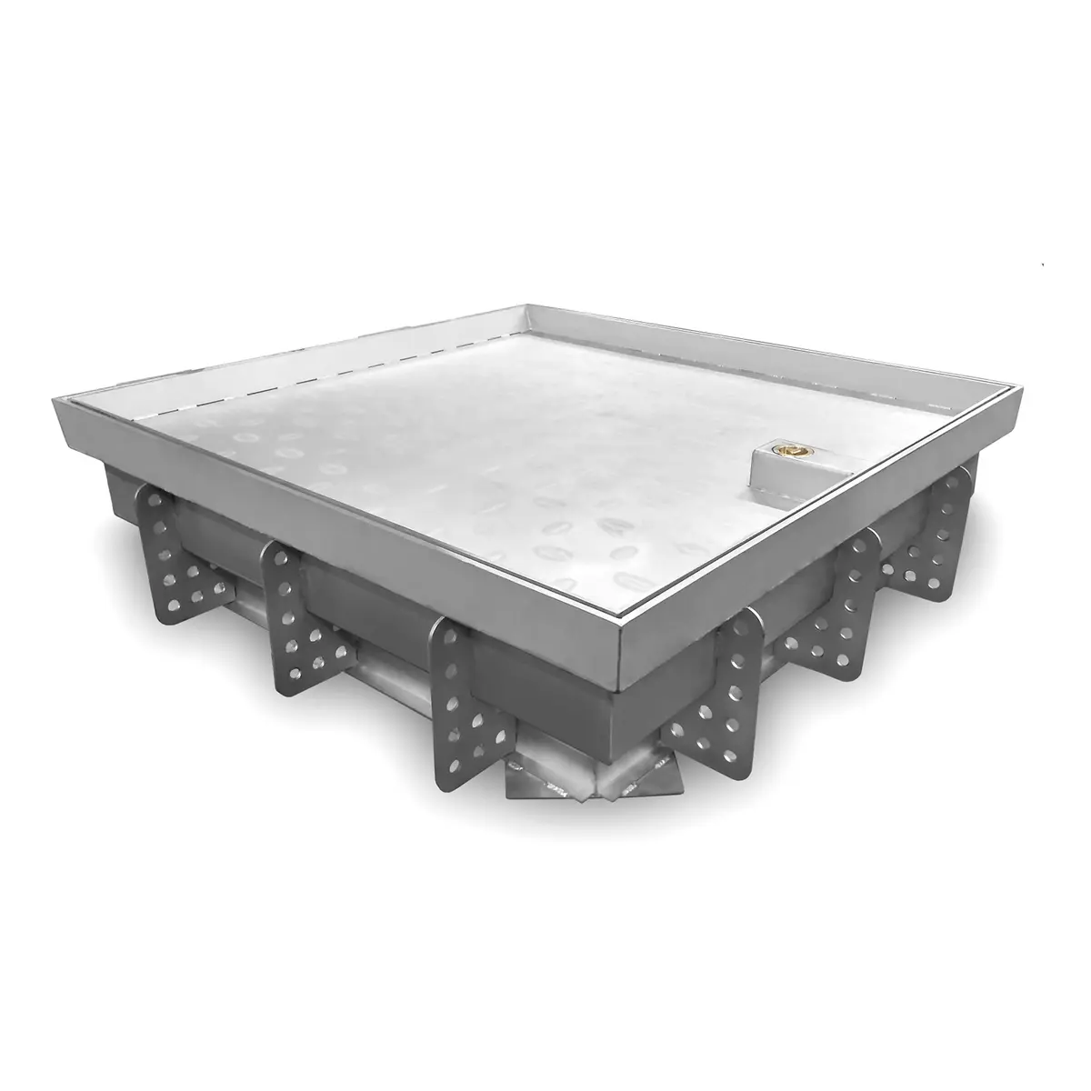 Professionele roestvrijstalen inspectieluik met deksel voor bestrating of beton