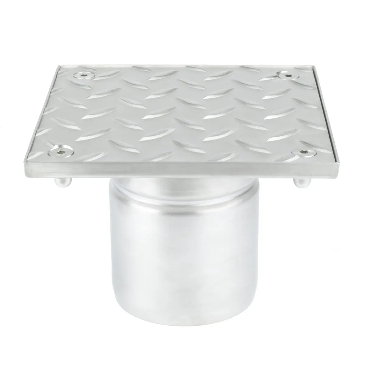 Verticale roestvrijstalen inspectie met geschroefde geribbelde deksel