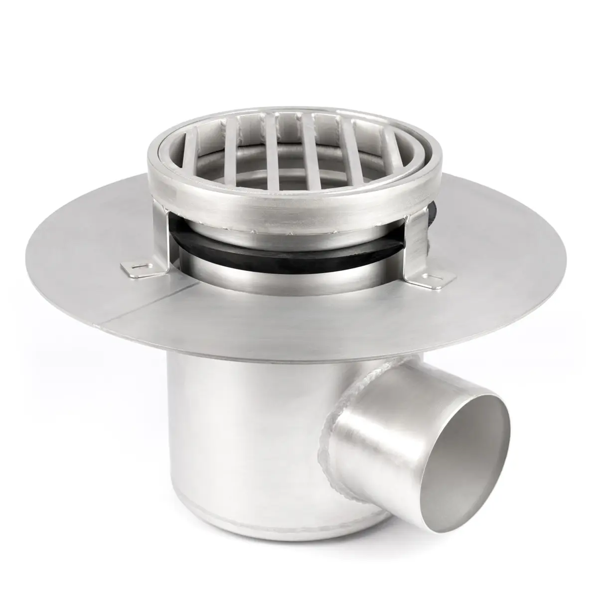 Ronde zij-inlaat, tweedelig, met ladderdeksel