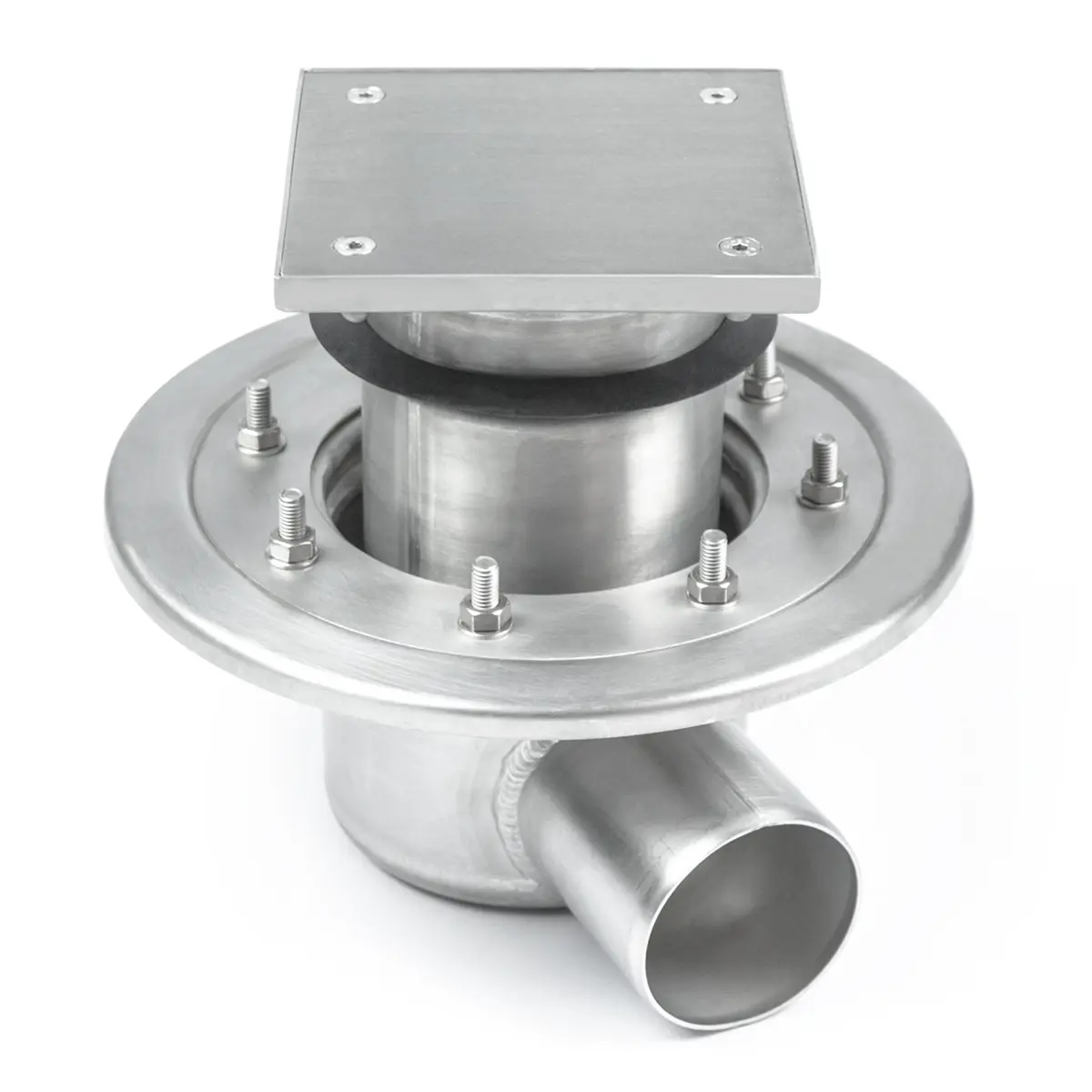 Zijdelingse tweedelige roestvrijstalen inspectieopening met plaatdeksel