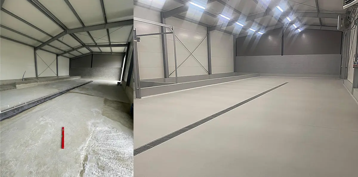 Industriële afvoergeul in de productieruimte