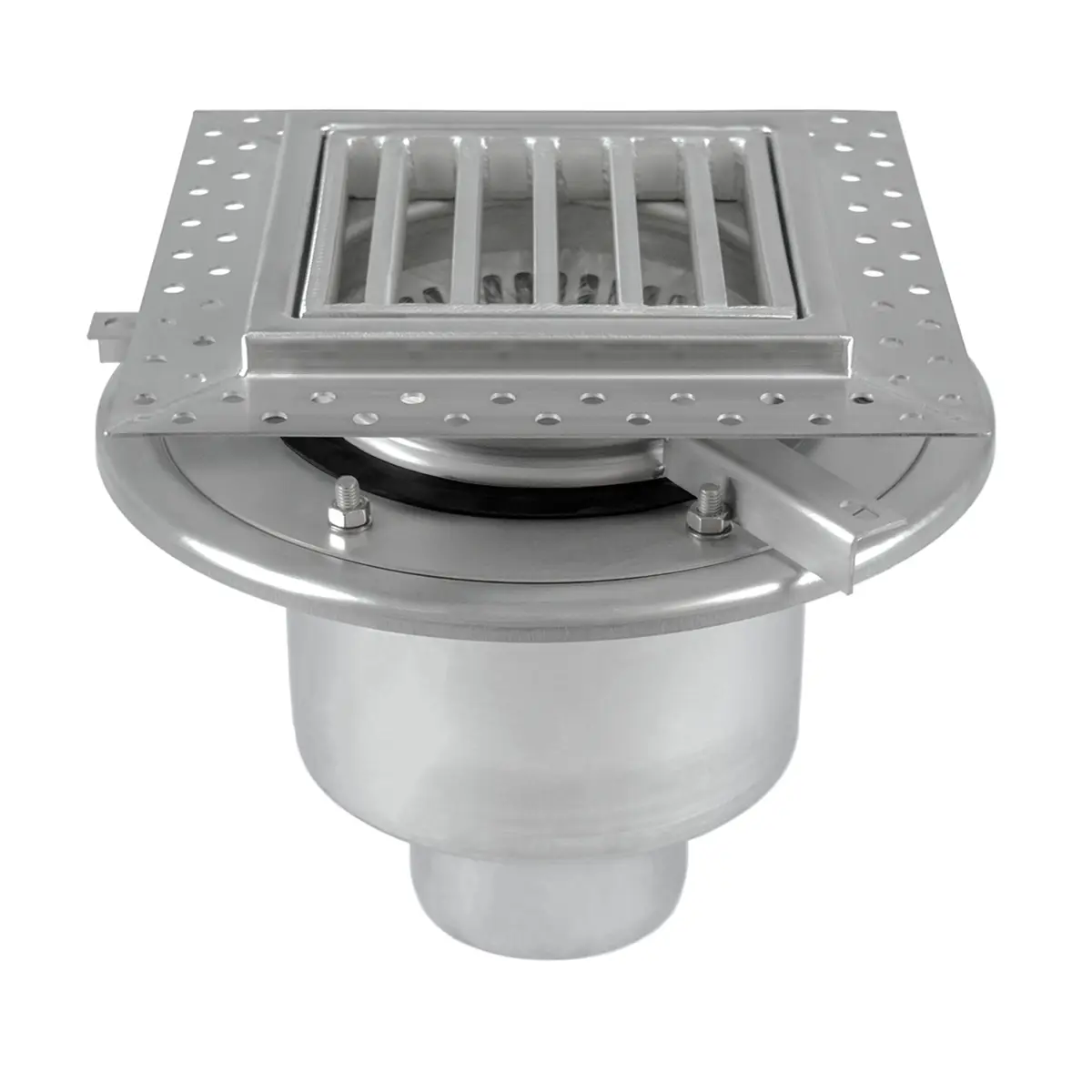 Tweedelige vierkante bodemafvoer met ladderdeksel