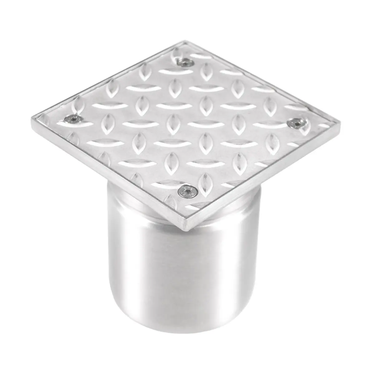 Verticale roestvrijstalen inspectie met geribbelde deksel