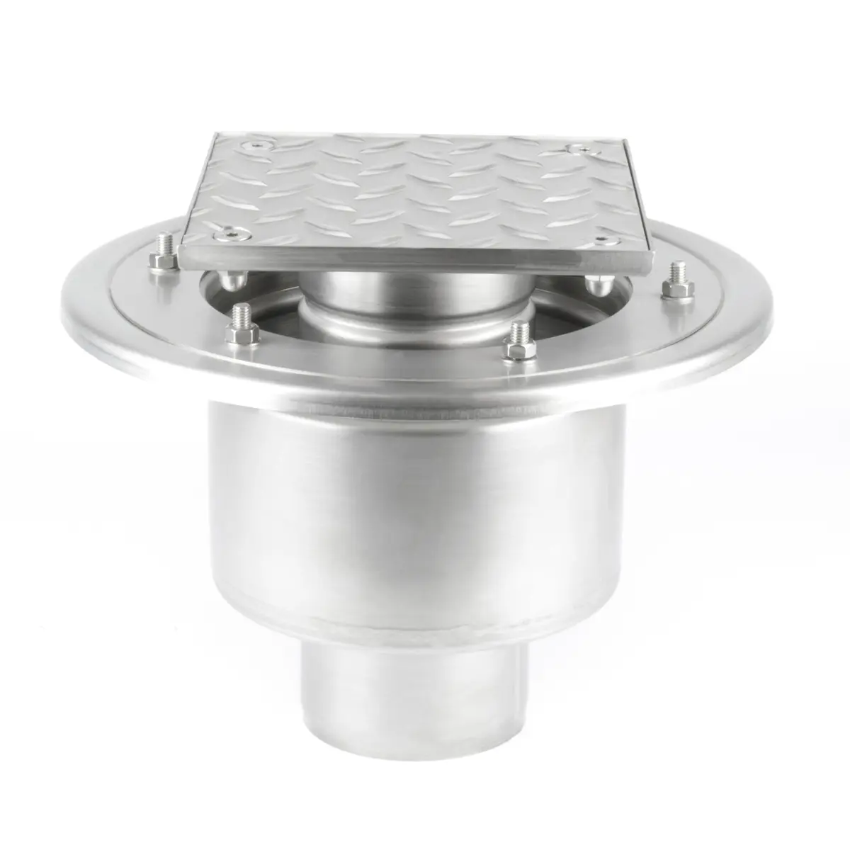 Roestvrijstalen tweedelige onderste inspectieluik met geribbelde deksel