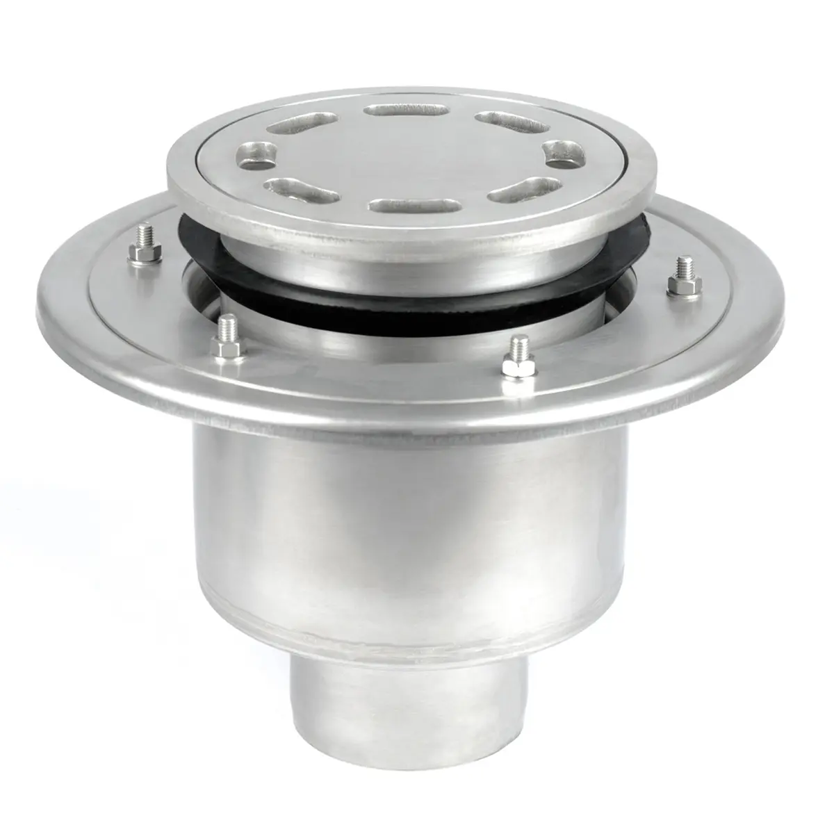 Verticale ronde afvoer, tweedelig, met geperforeerde plaatdeksel