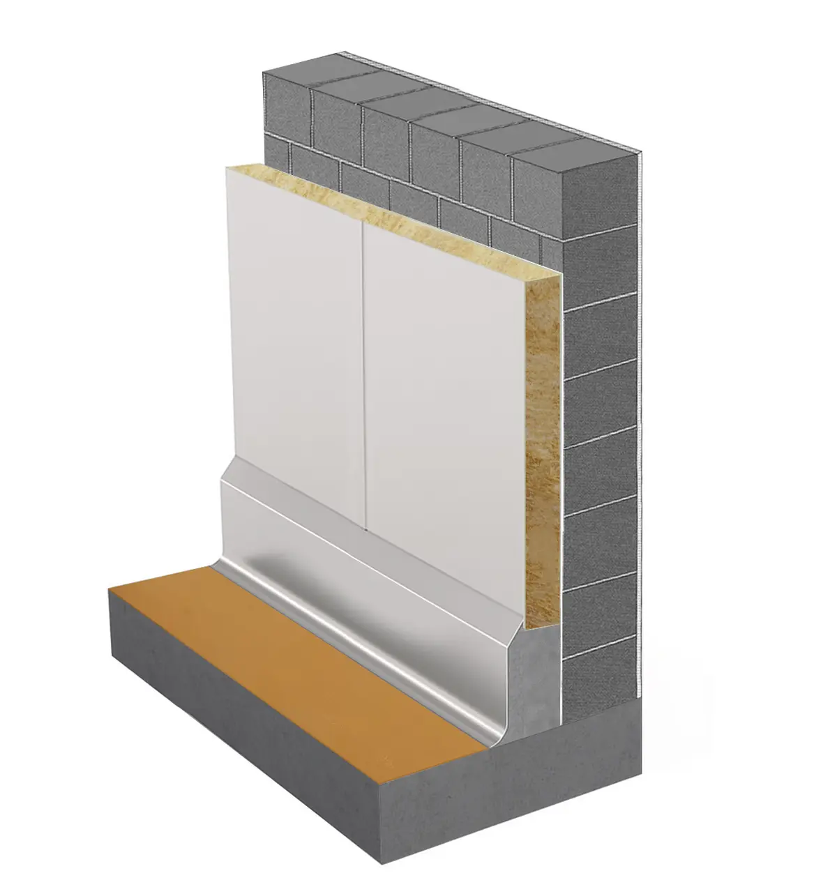 Enkele roestvrijstalen wandvoet