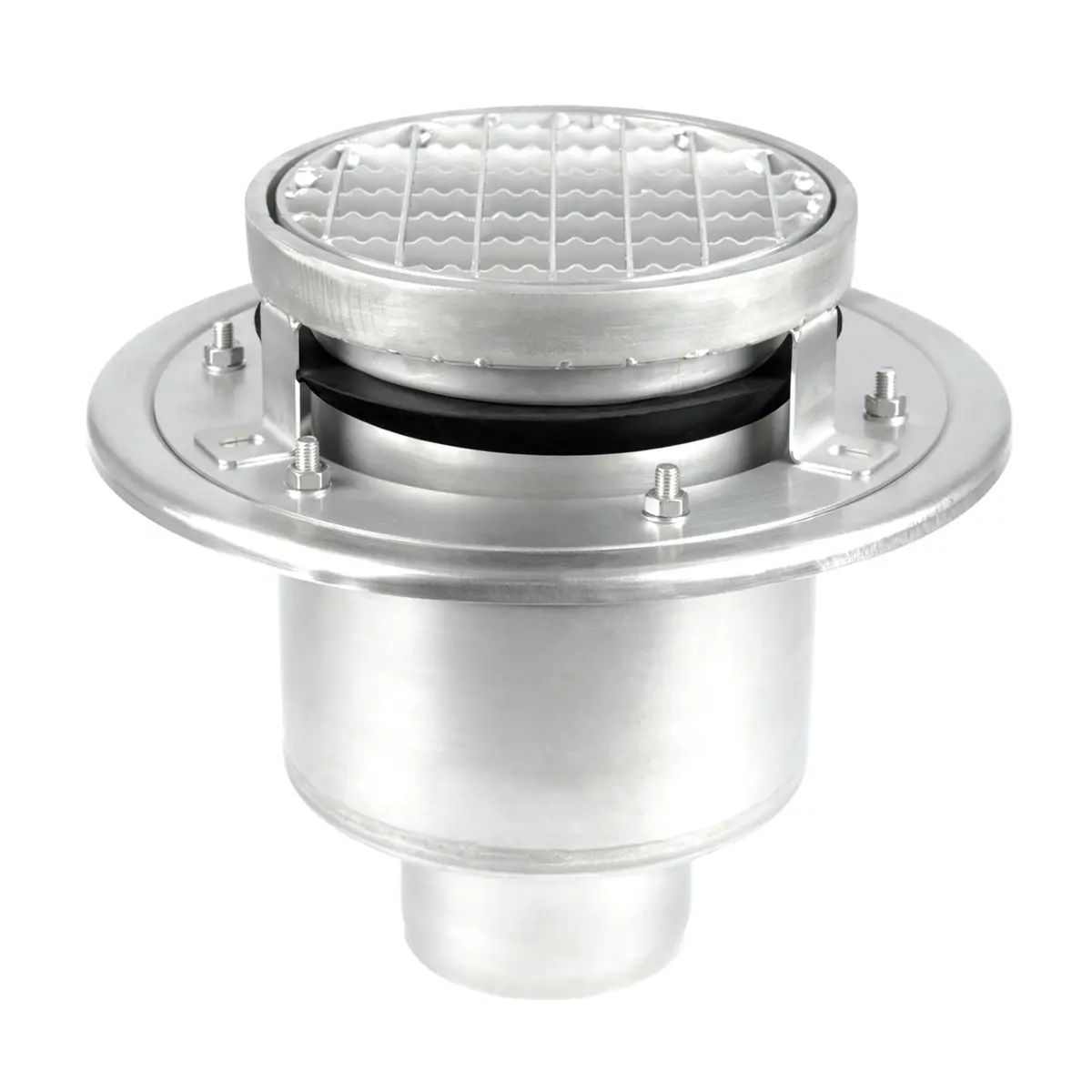 Ronde bodemafvoer in twee delen met antislipdeksel