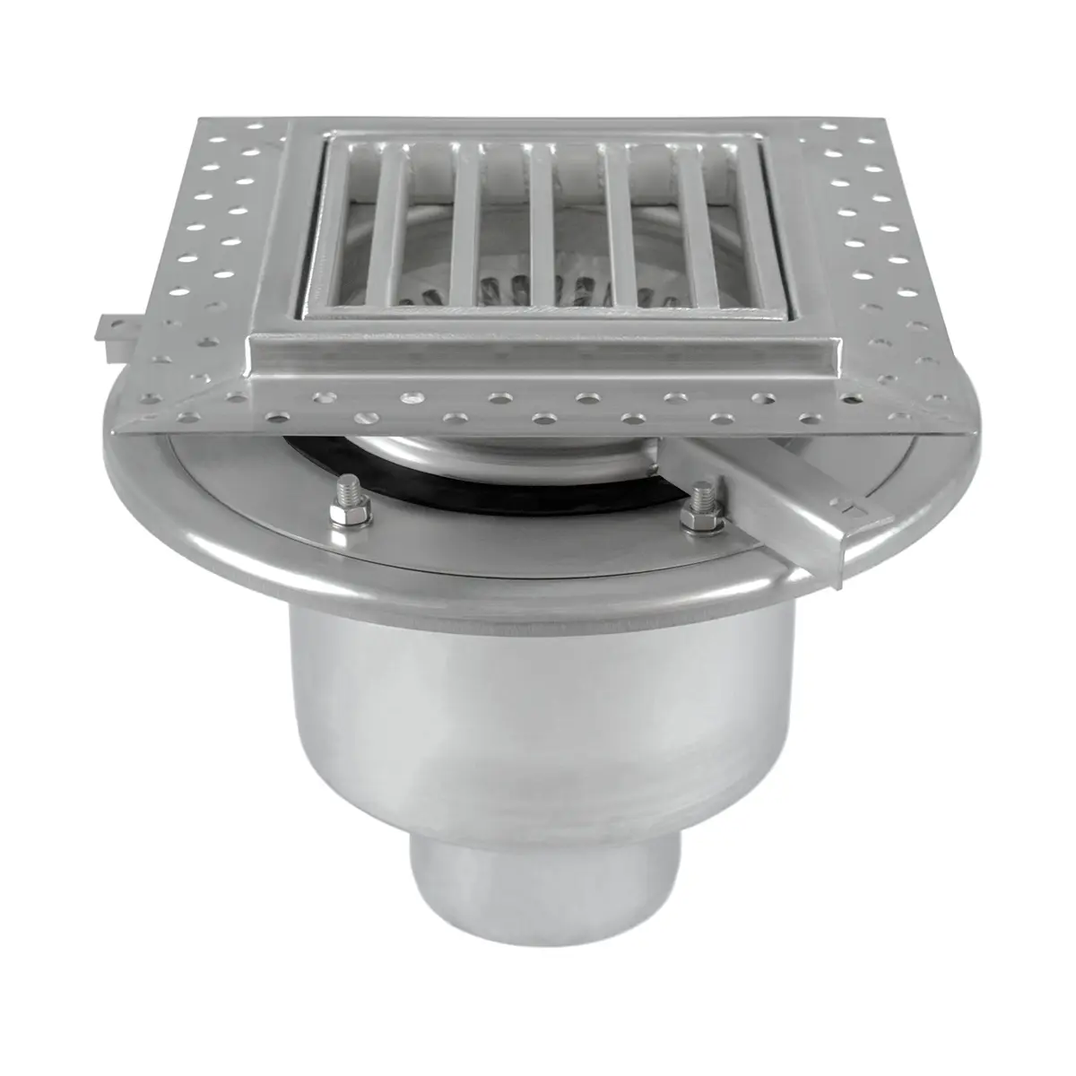 Tweeledige verticale vierkante vloerafvoer BK_KROD 300x300mm