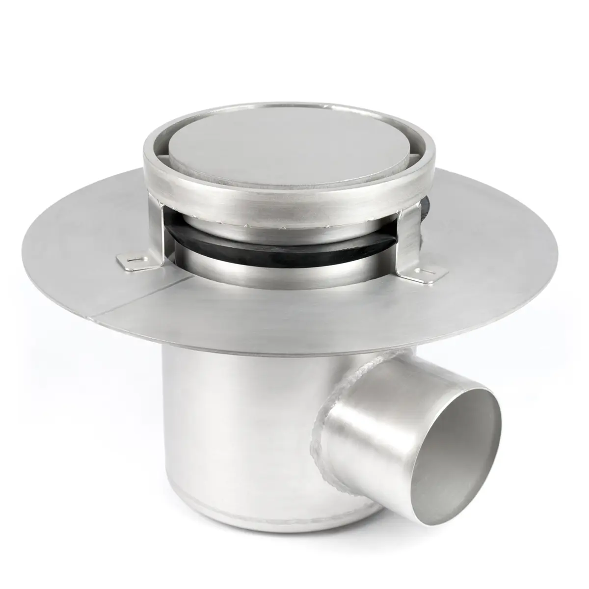 Ronde zij-inlaat, tweedelig met plaatdeksel